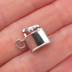Art's Elegance 925 Sterling Silver Vintage Cigarette Lighter 3D Charm Pendant