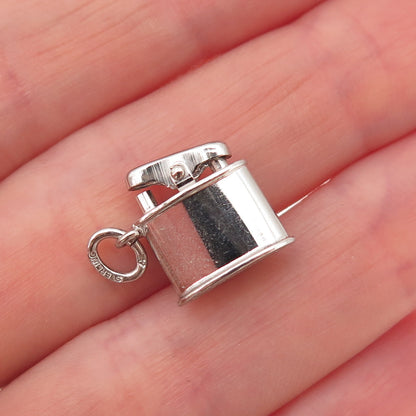 Art's Elegance 925 Sterling Silver Vintage Cigarette Lighter 3D Charm Pendant