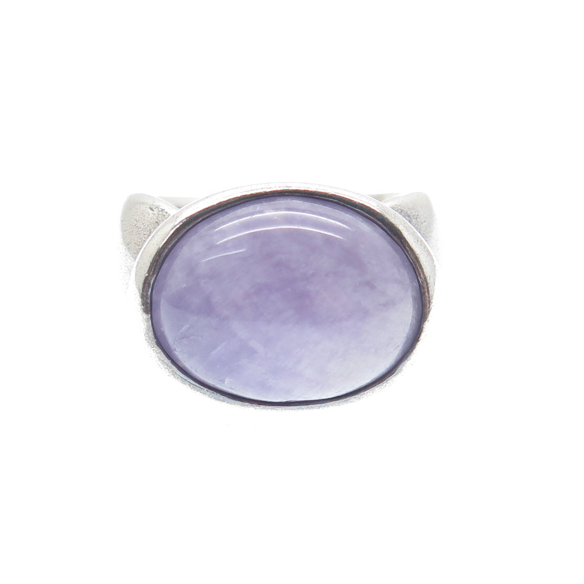 ESPO JOSEPH ESPOSITO 925 Sterling Silver Vintage Real Lavender Jade Ring Size 6