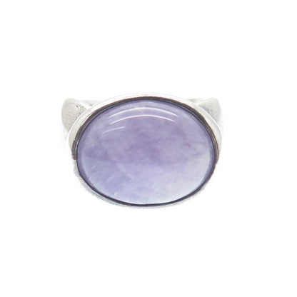 ESPO JOSEPH ESPOSITO 925 Sterling Silver Vintage Real Lavender Jade Ring Size 6