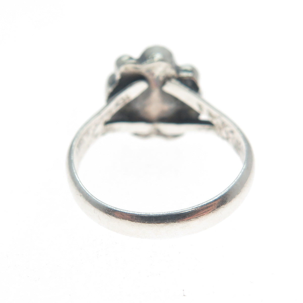 Old Pawn 925 Sterling Silver Vintage Real Turquoise Snake Eye Tribal Ring Size 3