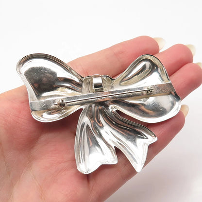 925 Sterling Silver Vintage Mexico Bow Pin Brooch / Pendant