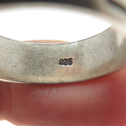 925 Sterling Silver Vintage Bear Claw Scratches Print Band Ring Size 11.5