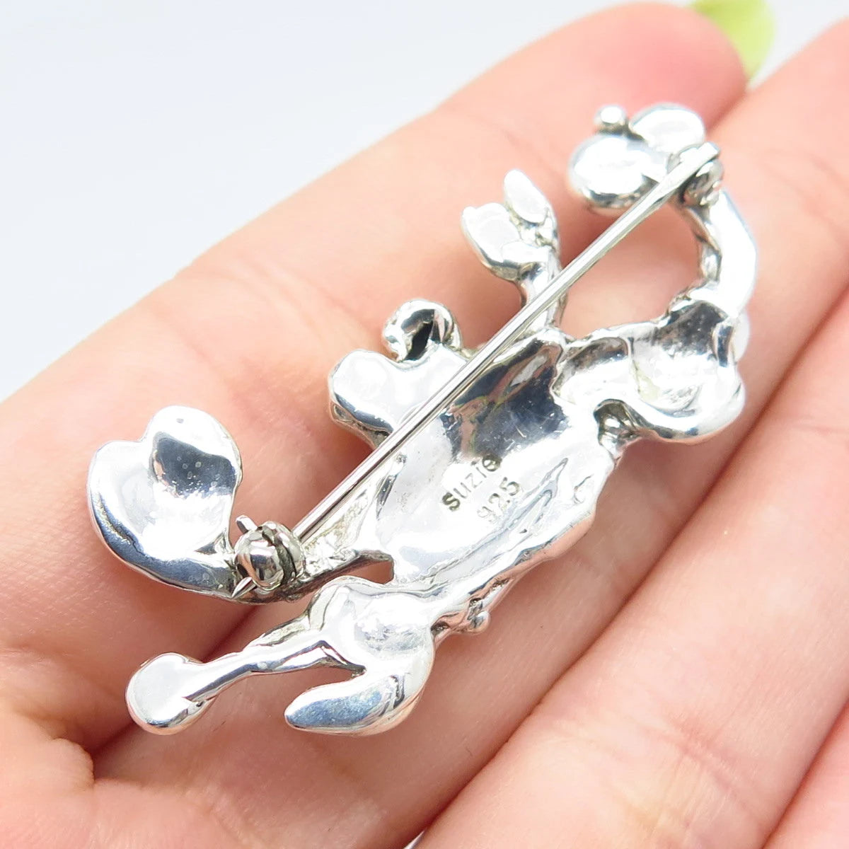 925 Sterling Silver Vintage Suzie Modernist Pin Brooch