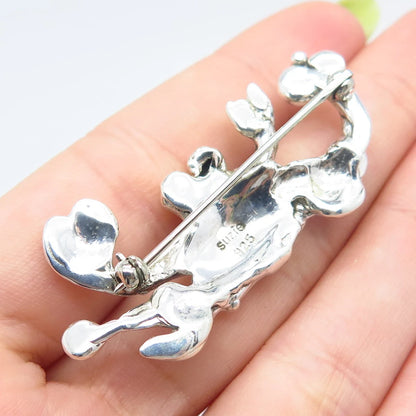 925 Sterling Silver Vintage Suzie Modernist Pin Brooch