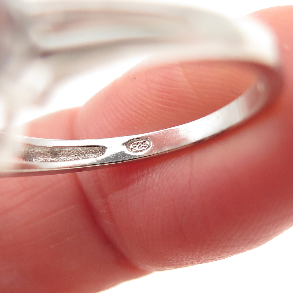 925 Sterling Silver Marquise & Round-Cut C Z Ring Size 8