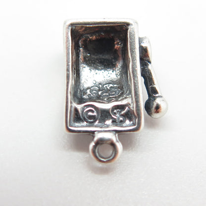 SHUBE 925 Sterling Silver Vintage Slot Machine for Good Luck Charm Pendant