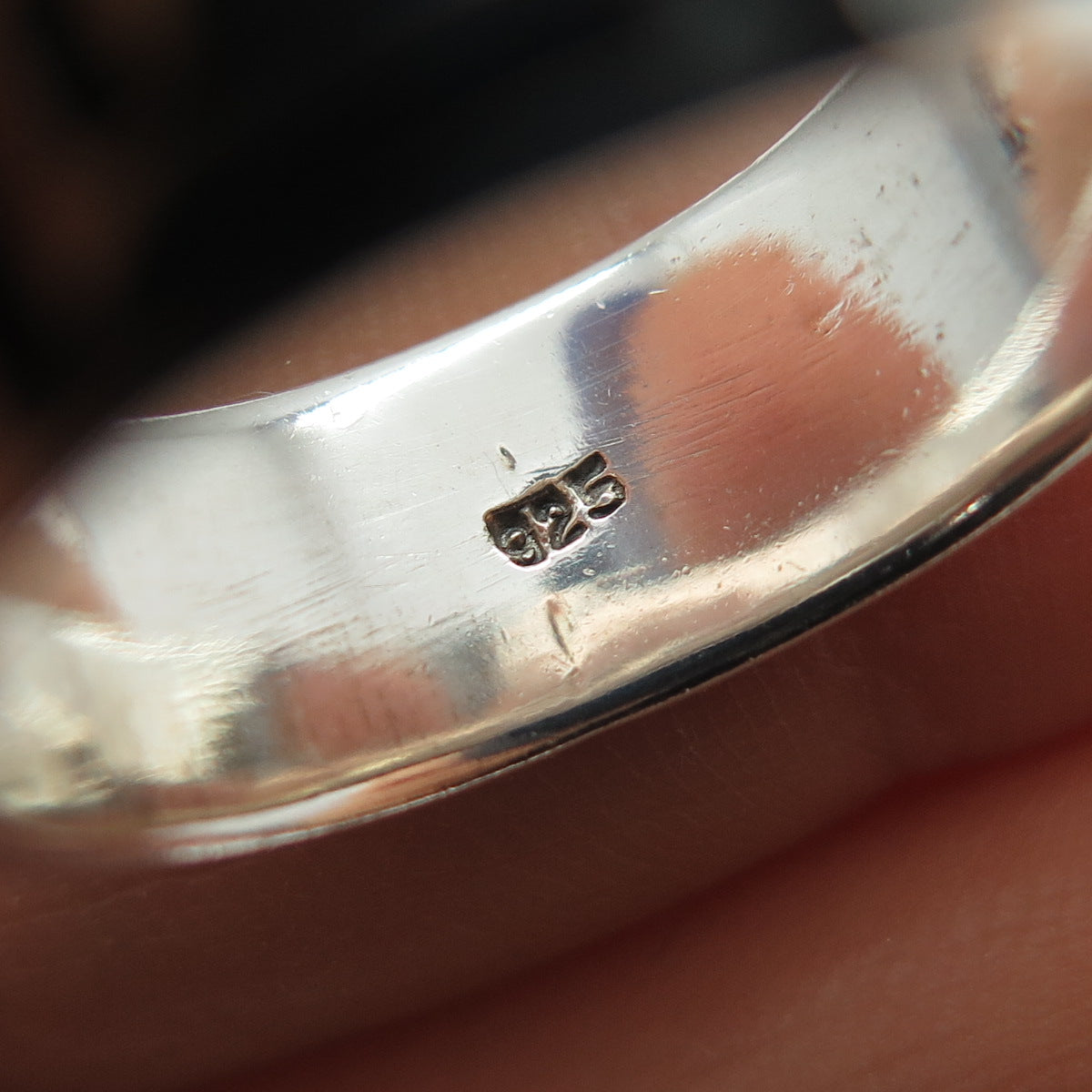 925 Sterling Silver Vintage Greek Maze Oxidized Band Ring Size 9.25