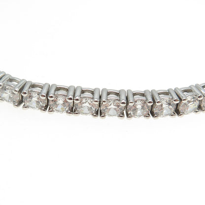 925 Sterling Silver Round-Cut C Z Tennis Link Bracelet 7.75"