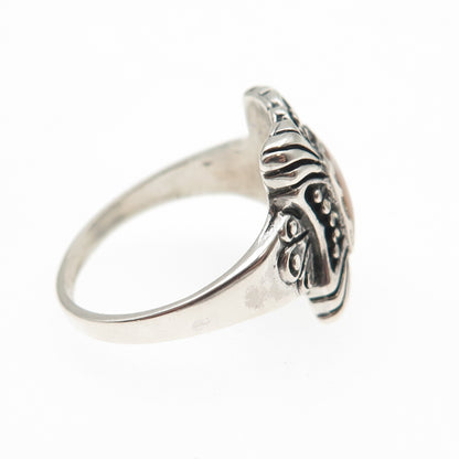 SILVER CLOUD Old Pawn 925 Sterling Vintage Southwestern MOP Ring Size 7.25