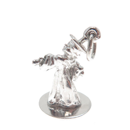 925 Sterling Silver Vintage Graduate Boy Minimalist 3D Charm Pendant
