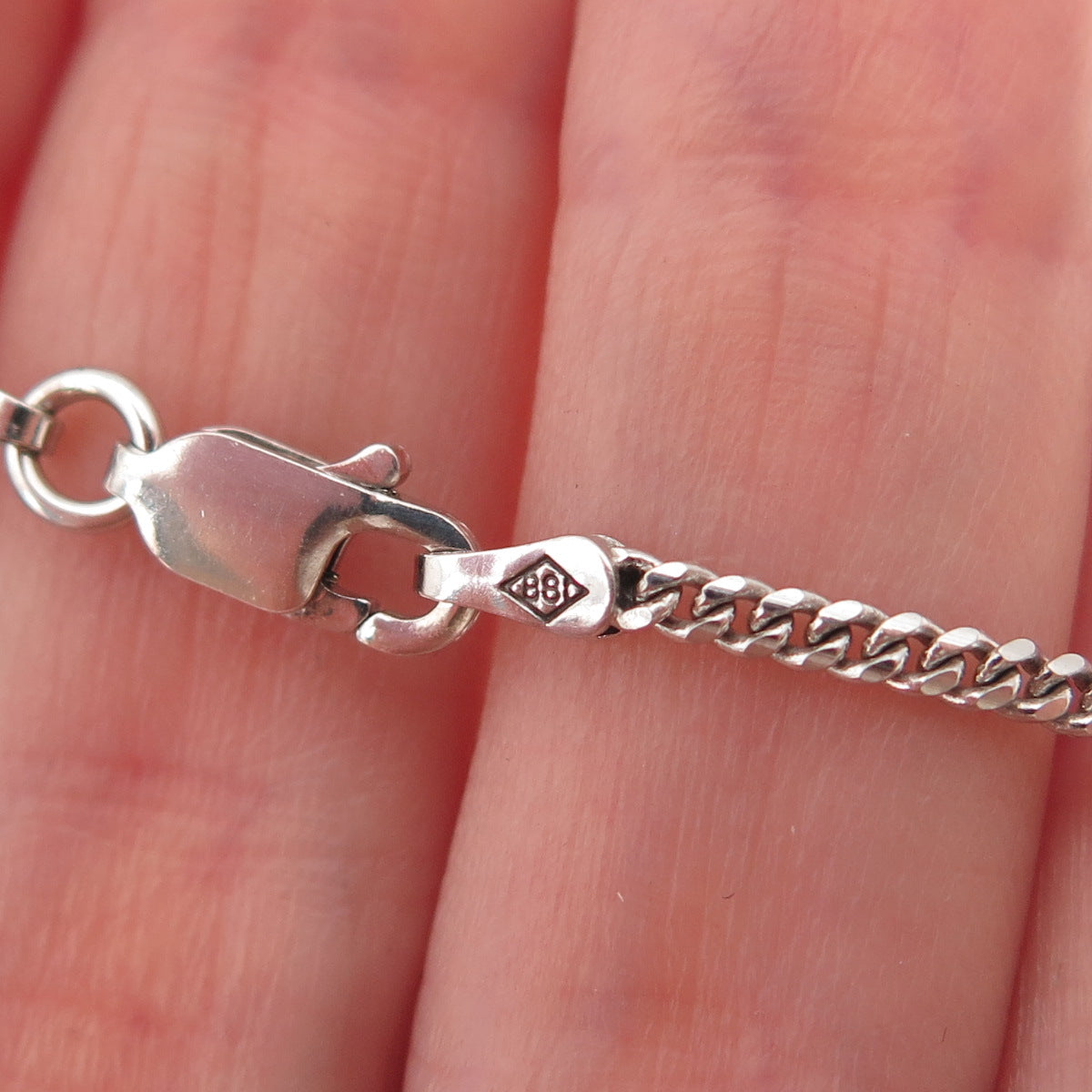 P. Lux 925 Sterling Silver Vintage Italy Cuban Chain Necklace 20"