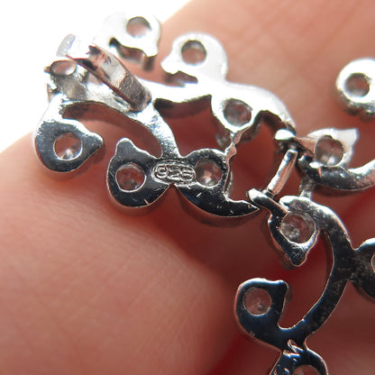 925 Sterling Silver White Canary & Purple C Z Chandelier Dangle Pendant