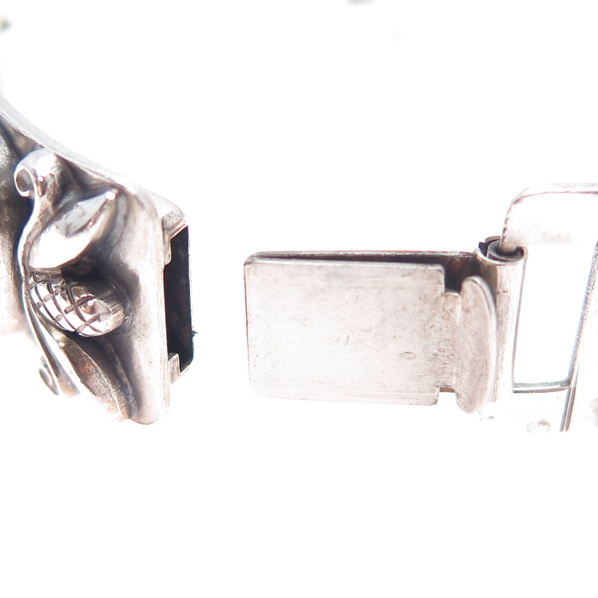 GEORG JENSEN 925 Sterling Silver Antique Acorn Panel Link Bracelet 6.75" #478