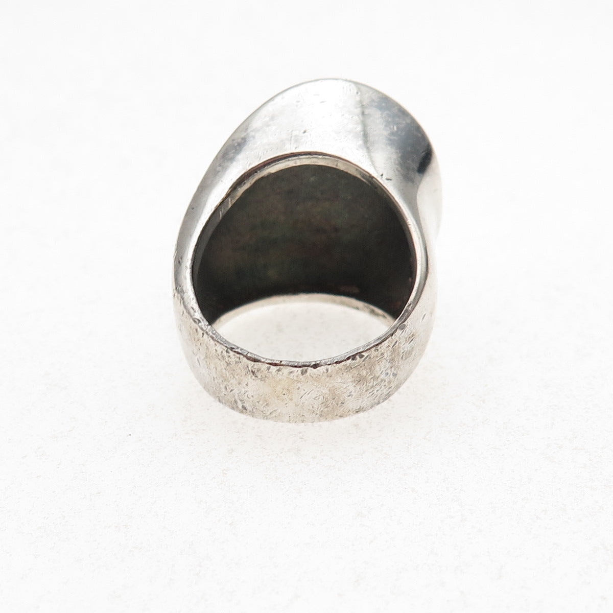 925 Sterling Silver Vintage Mexico Modernist Oxidized Ring Size 5.5