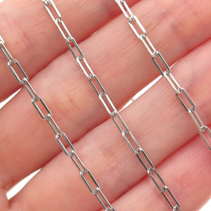 925 Sterling Silver Paperclip Chain Necklace 20-22"
