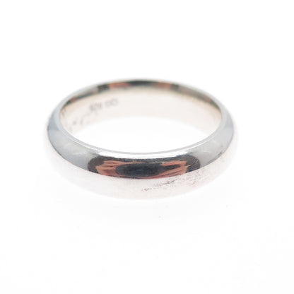 925 Sterling Silver Vintage Classic Wedding Band Ring Size 5.25