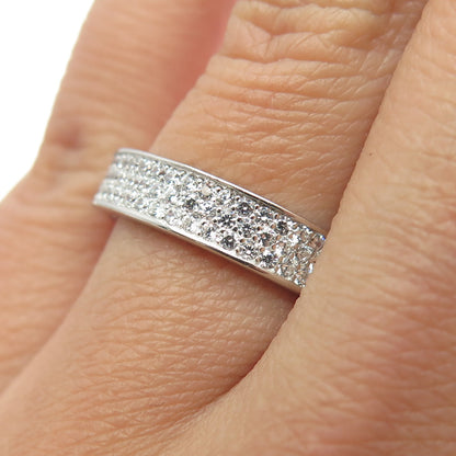 925 Sterling Silver Pave C Z Ring Size 7.25