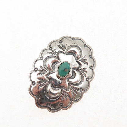 Anderson Parkett Navajo Old Pawn Sterling Silver Vintage Turquoise Pin Brooch