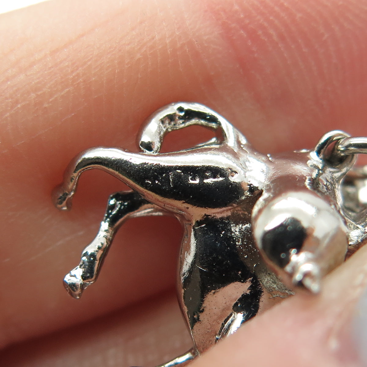 925 Sterling Silver Antique Art Deco Nomad Donkey Rider Charm Pendant