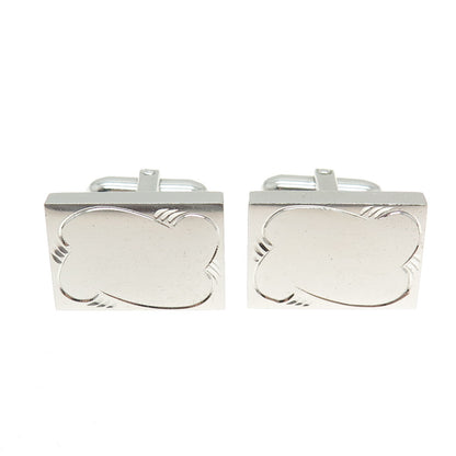LAMODE 925 Sterling Silver Antique Art Deco Engraved Cufflinks