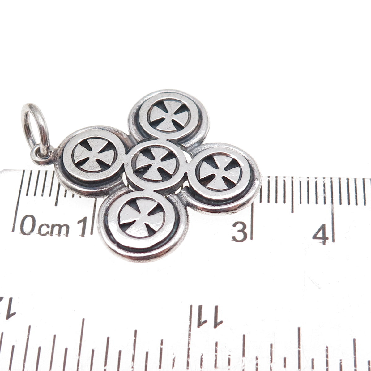 950 Silver Vintage Cross Oxidized Charm Pendant