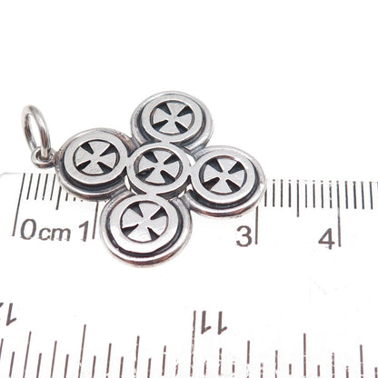 950 Silver Vintage Cross Oxidized Charm Pendant