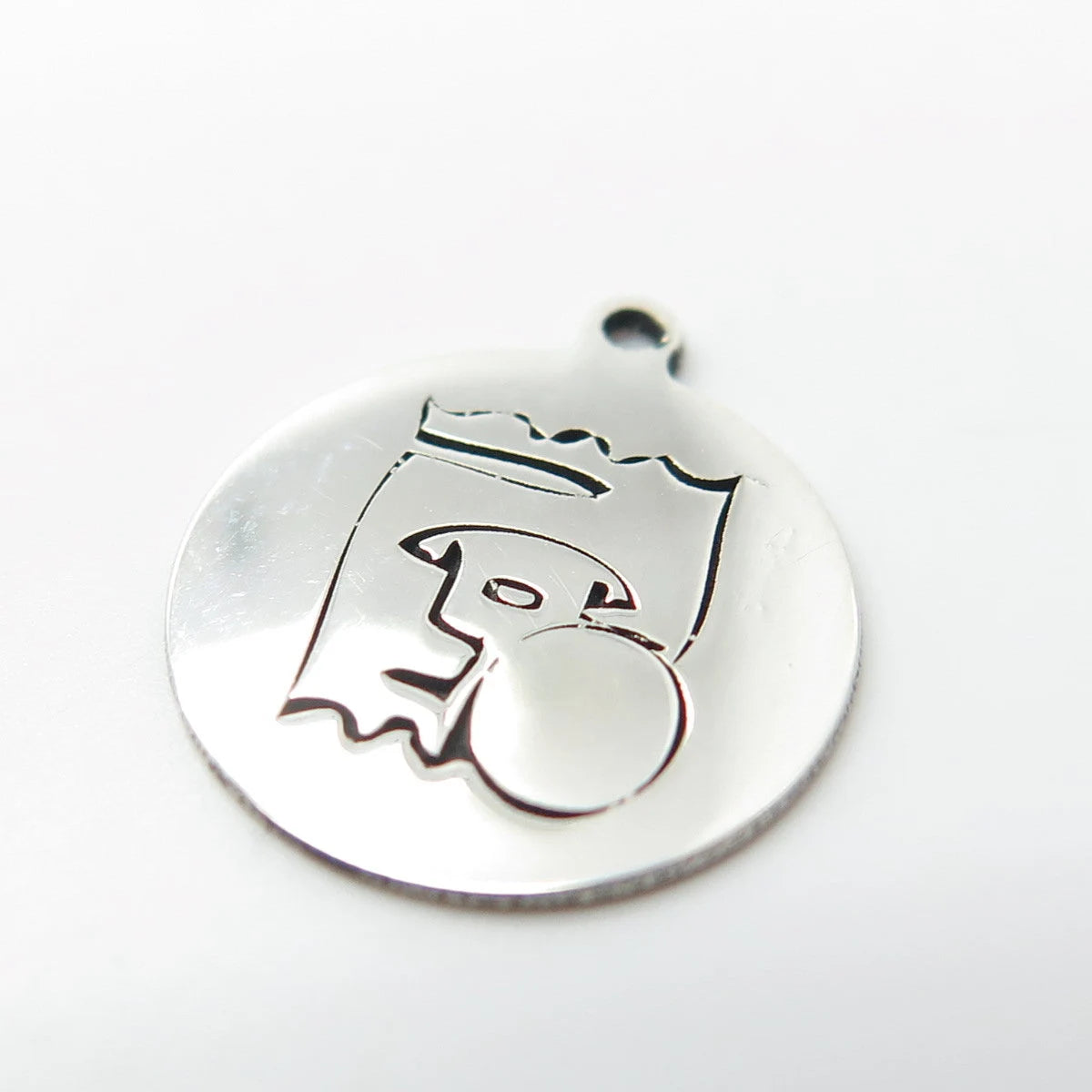 925 Sterling Silver USA Two In Town Puppy Feed Charm Pendant