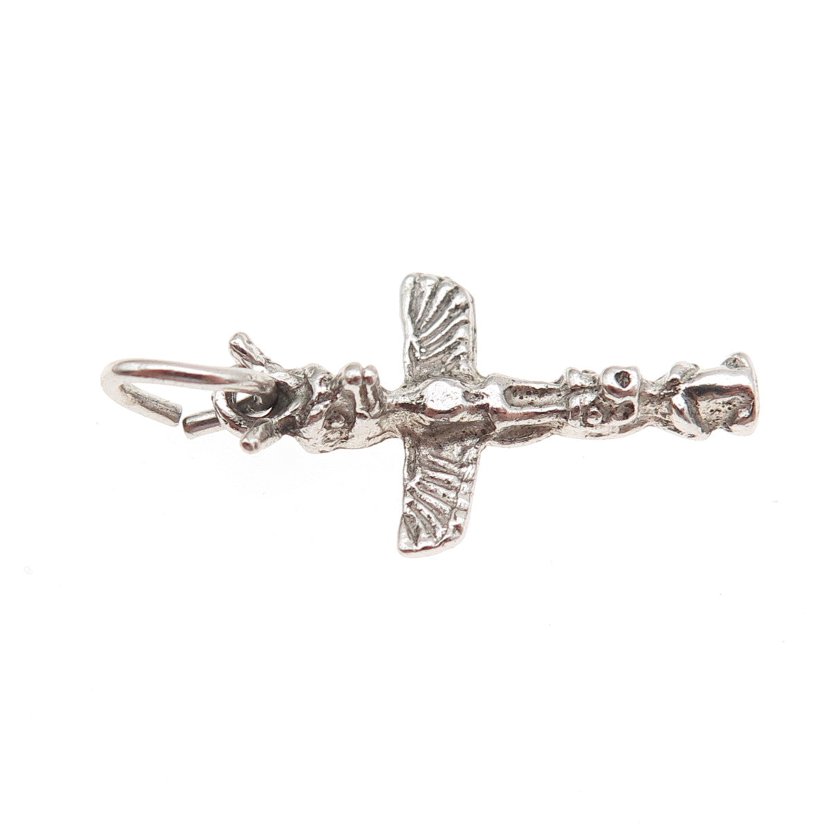 Old Pawn 925 Sterling Silver Vintage Southwestern Totem Pole Mini Charm Pendant