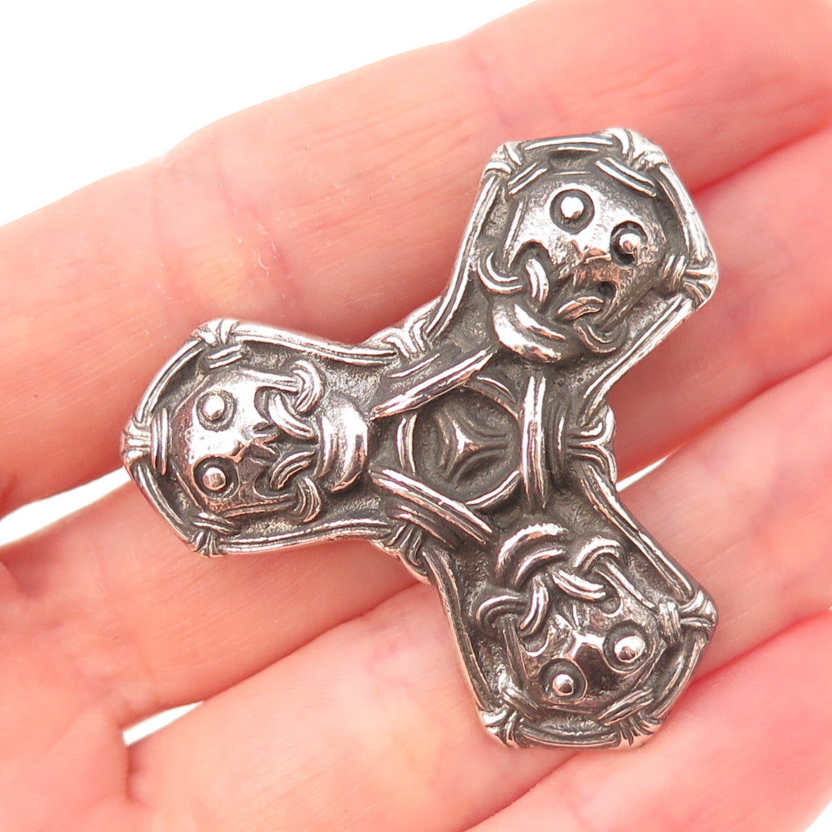 David Andersen 925S Sterling Silver Vintage Norway Saga Oxidized Pin Brooch