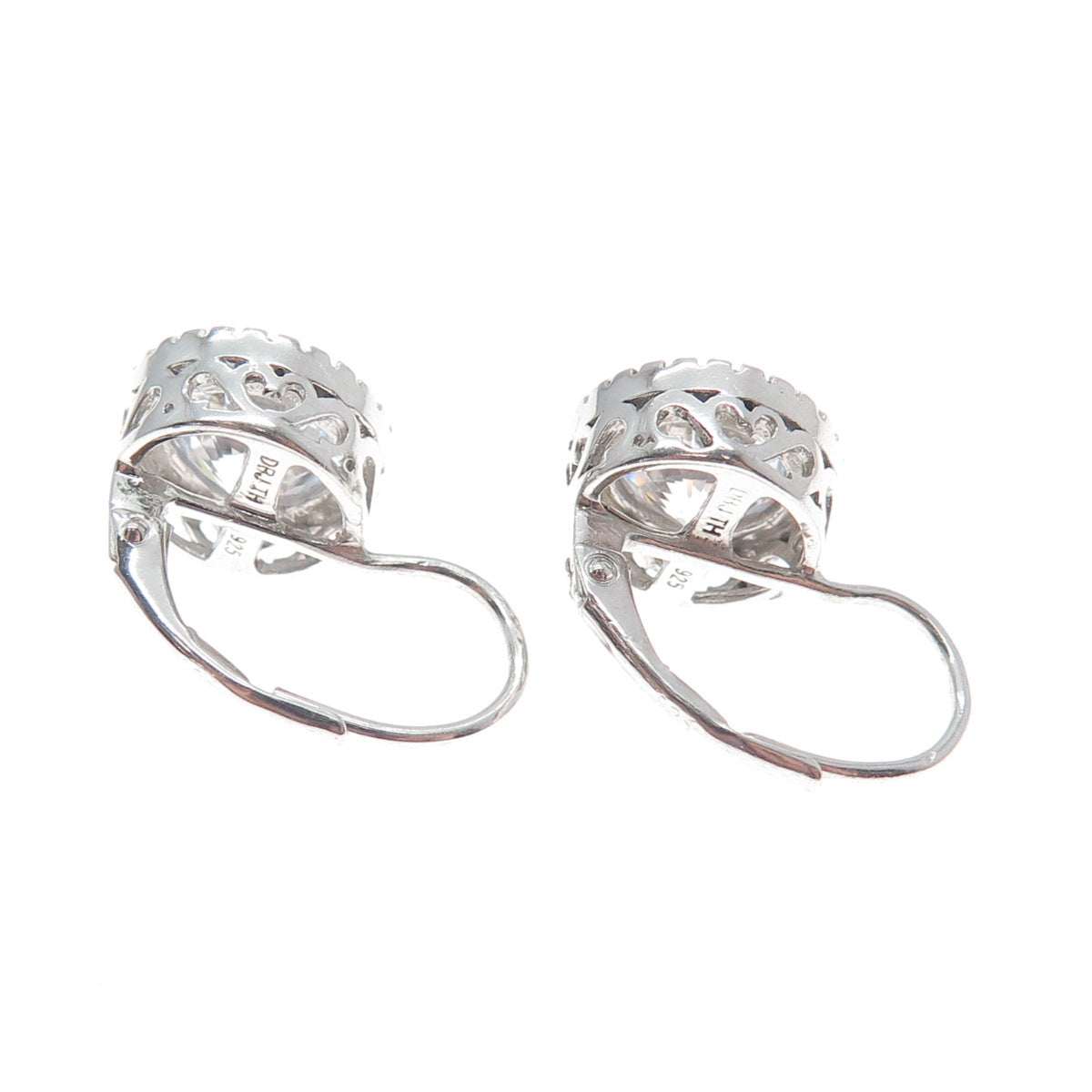 DBJ DEE BERKLE 925 Sterling Silver Round-Cut C Z Sparkle Earrings