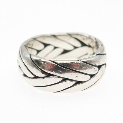 Anya 925 Sterling Silver Vintage Woven Oxidized Band Ring Size 10.75