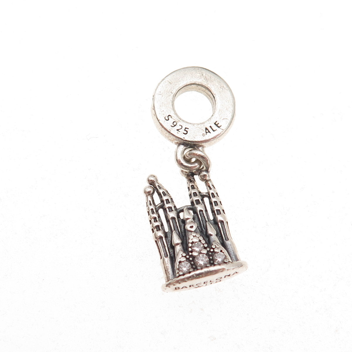 Pandora 925 Sterling Silver C Z Barcelona Sagrada Familia Dangle Charm