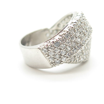925 Sterling Silver Chapal Zenray Pave C Z Ring Size 6.25