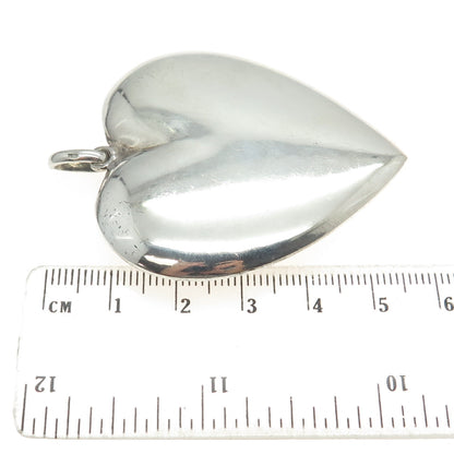 925 Sterling Silver Vintage Italy Puffy Heart Pendant