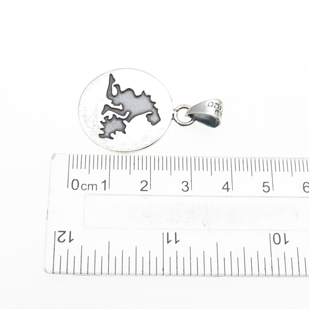 925 Sterling Silver Vintage Mexico Human & Dog Oxidized Charm Pendant