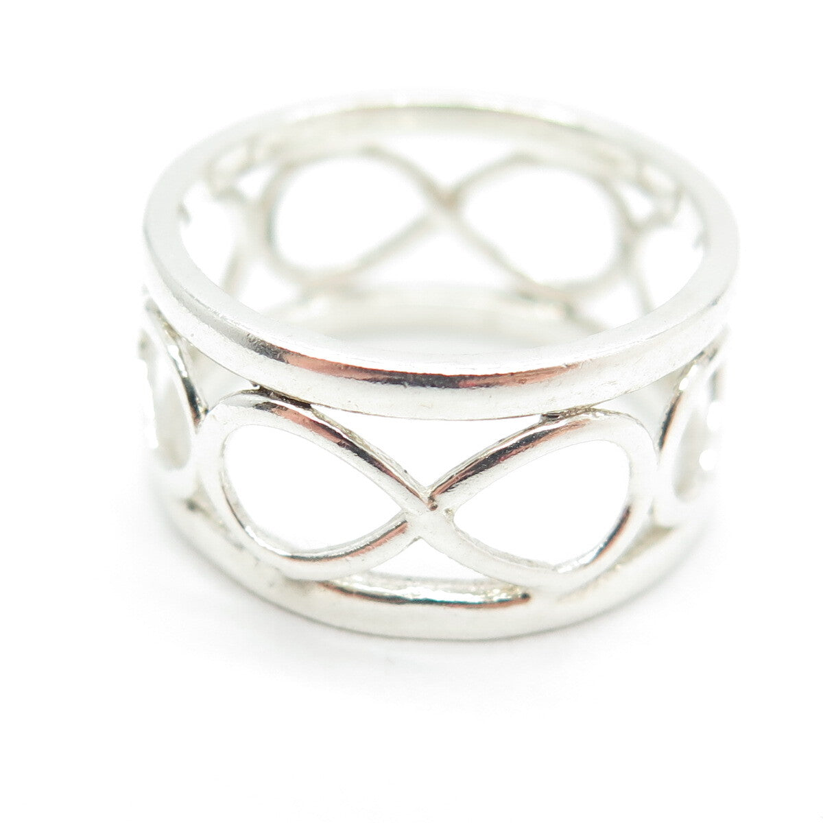 925 Sterling Silver Vintage All Around Infinity Band Ring Size 6.75