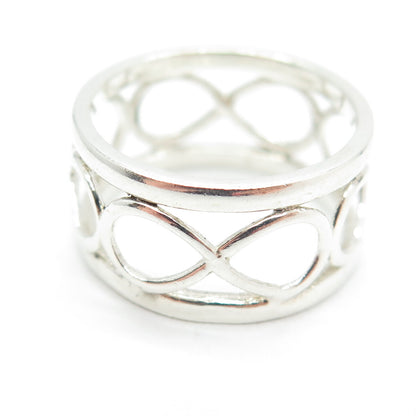 925 Sterling Silver Vintage All Around Infinity Band Ring Size 6.75