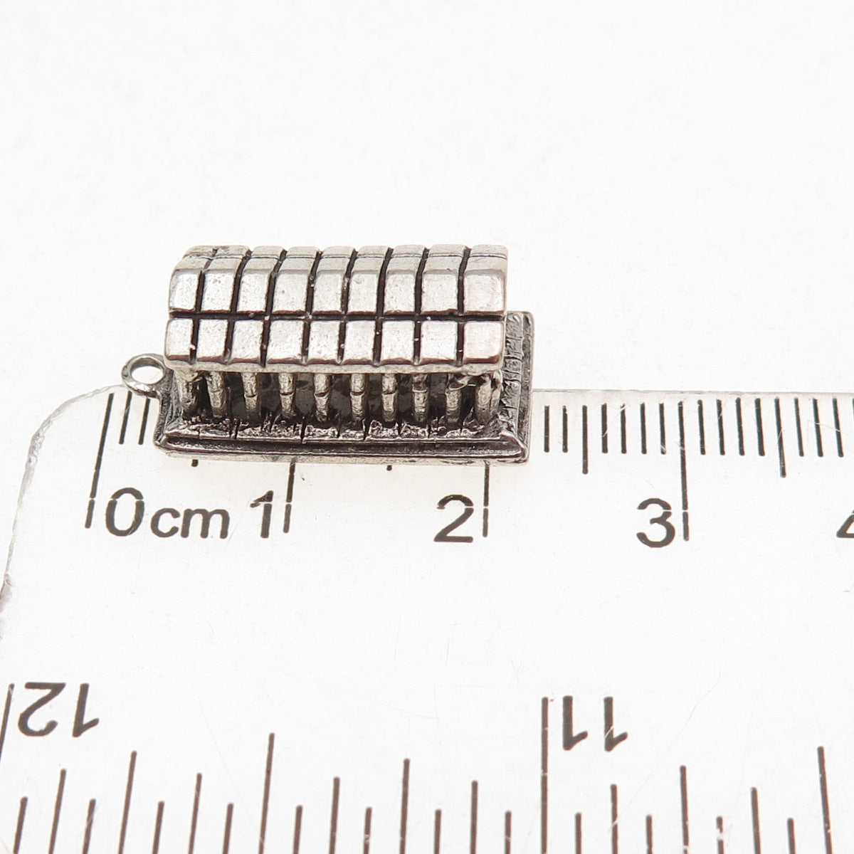 800 Silver Antique Greek Parthenon Oxidized 3D Charm Pendant