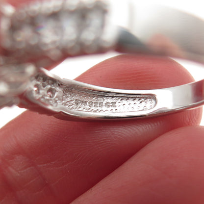 925 Sterling Silver Round-Cut C Z Engagement Ring Size 9