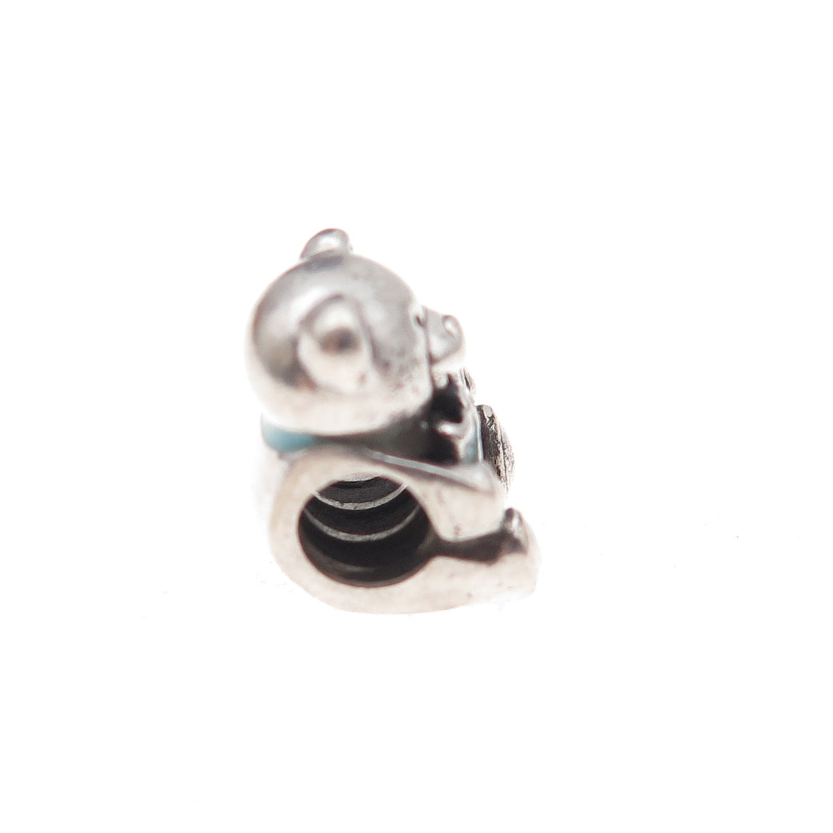 Pandora 925 Sterling Silver Enamel It's a Boy Teddy Bear Slide Bead Charm