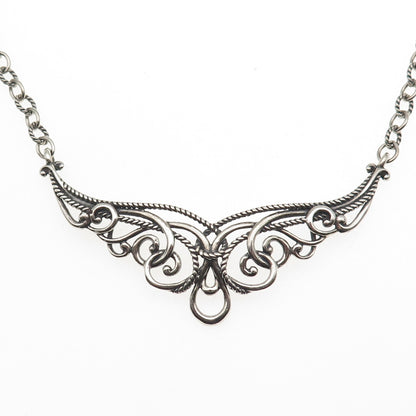 Carolyn Pollack 925 Sterling Silver Vintage Swirl Cable Chain Necklace 20"