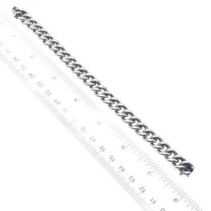 925 Sterling Silver Vintage Mexico Curb Link Oxidized Bracelet 6.75"