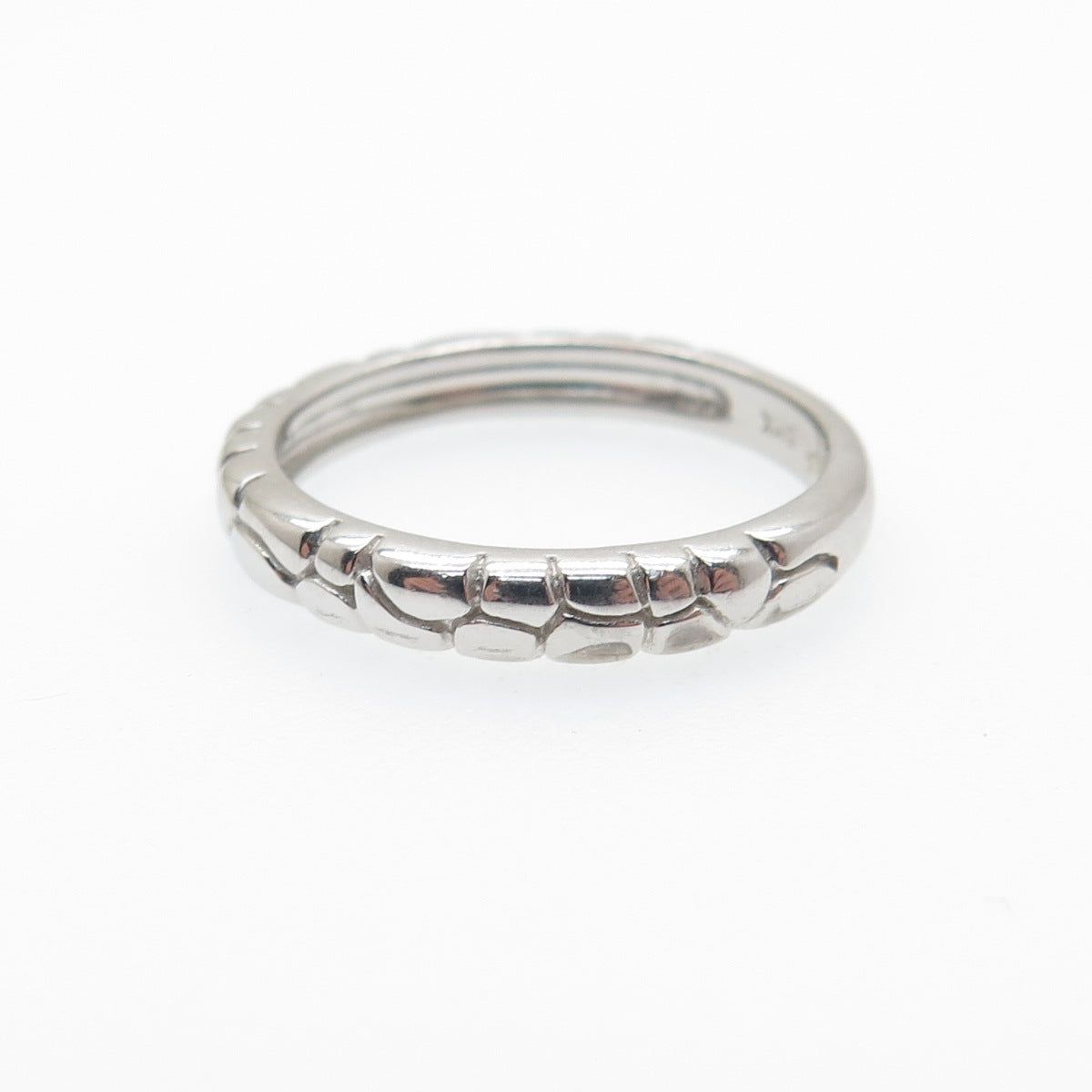 925 Sterling Silver Dragon Skin Band Ring Size 6.75