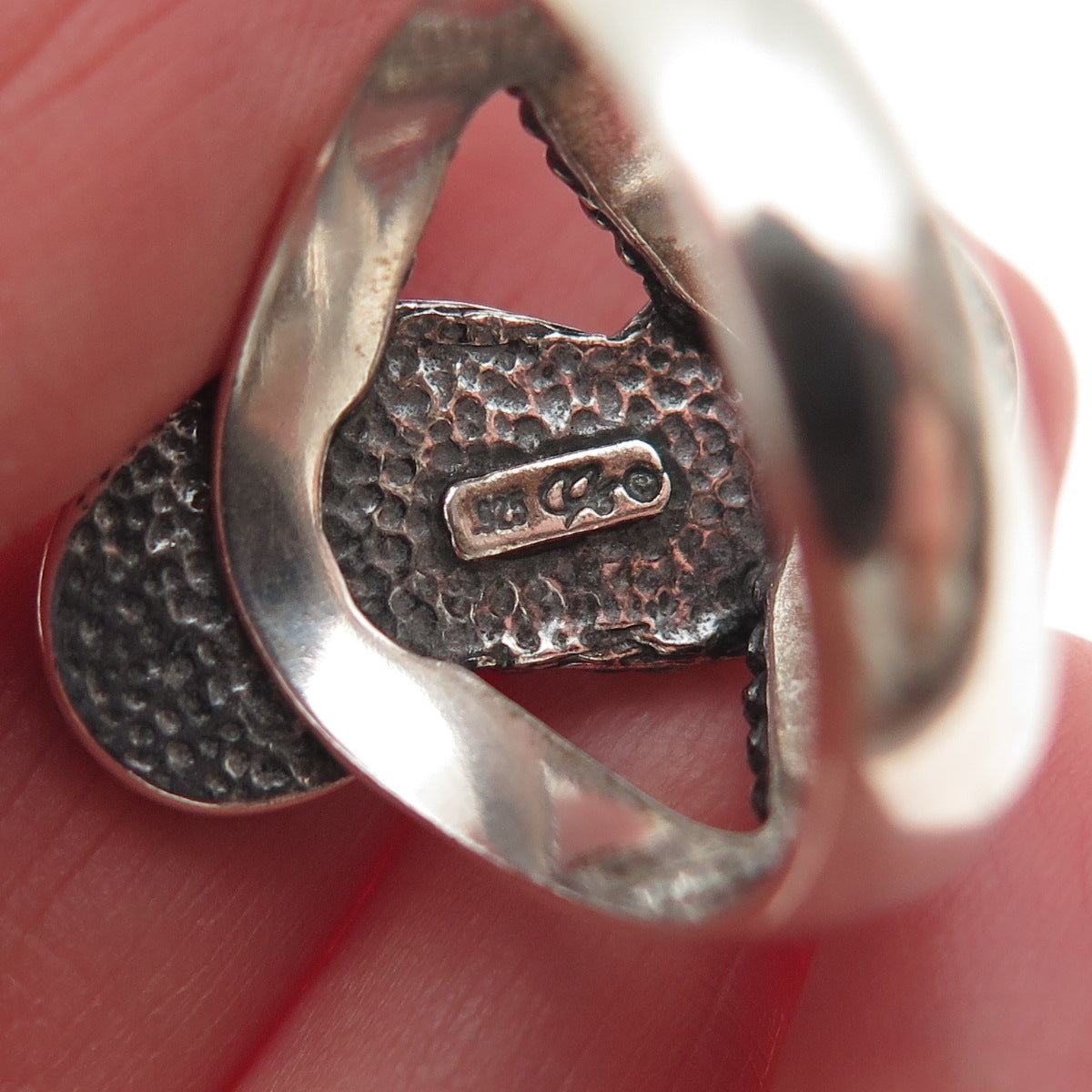 Carolyn Pollack Old Pawn Sterling Silver Vintage Lapis Oxidized Ring Size 9.25