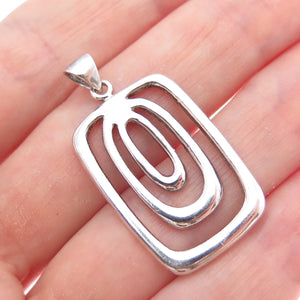 925 Sterling Silver Vintage Modernist Multi-Circle Charm Pendant