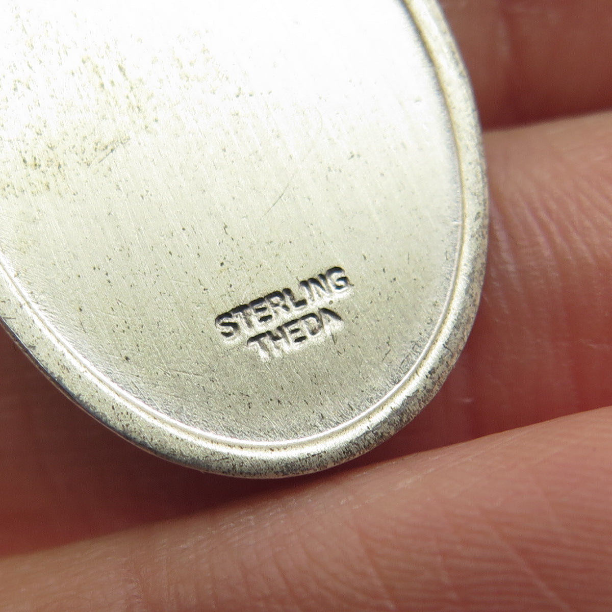 THEDA Sterling Silver Vintage St. Mary Miraculous Slide Medal Religious Pendant