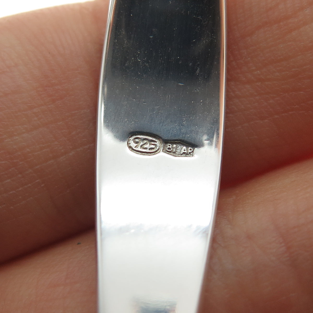 925 Sterling Silver Vintage Italy Modernist Panel Link Bracelet 6.75"