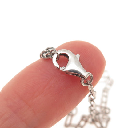 925 Sterling Silver Paperclip Chain Necklace 20-22"