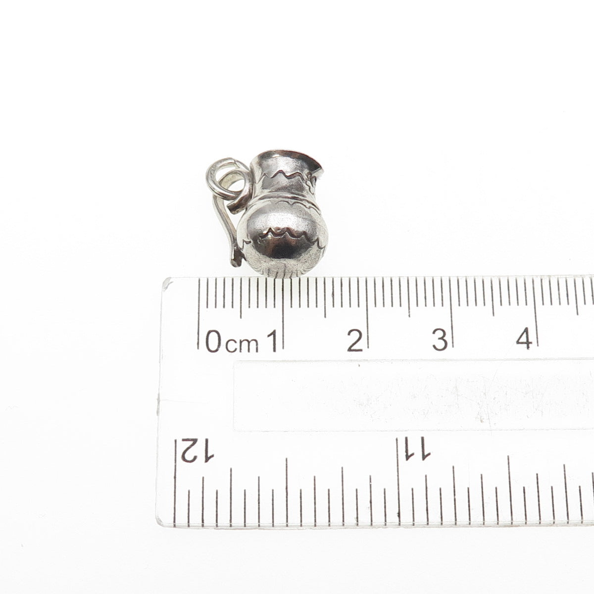 Old Pawn 925 Sterling Silver Vintage Southwestern Pitcher Mini 3D Charm Pendant